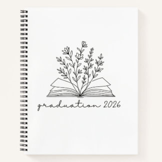 Minimalist Floral Book Graduation 2026