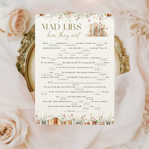 Minimalist Floral Book Theme Mad Libs Bridal Game
