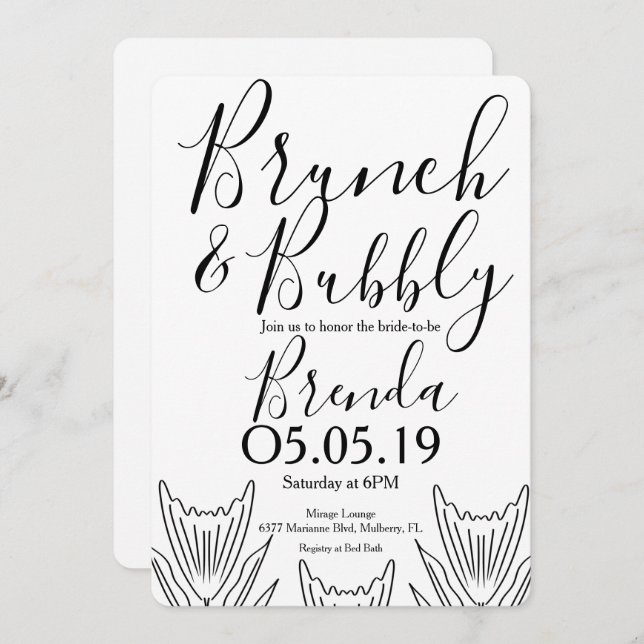 Minimalist Floral Botany  Flower Line Art Wedding Invitation (Front/Back)