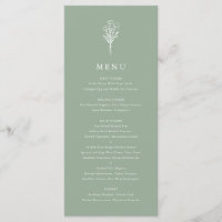 Minimalist Floral Bouquet Sage Green Wedding