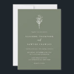 Minimalist Floral Bouquet Taupe Green Wedding Invitation<br><div class="desc">Elevate your wedding stationery with our customisable floral bouquet wedding invitation featuring an elegant minimalist line art design. This beautiful invitation showcases delicate florals designed in a timeless, simple style. The minimalist line art floral bouquet adds a touch of contemporary charm while maintaining a classic elegance. Perfect for couples seeking...</div>