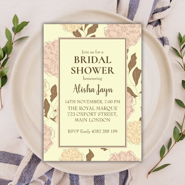 Minimalist Floral Bridal Shower Invitation (Creator Uploaded)