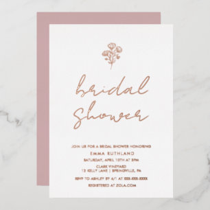 Minimalist Floral Bridal Shower Rose Gold