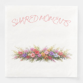 Minimalist Floral Corner  Wedding Napkin Elegant 