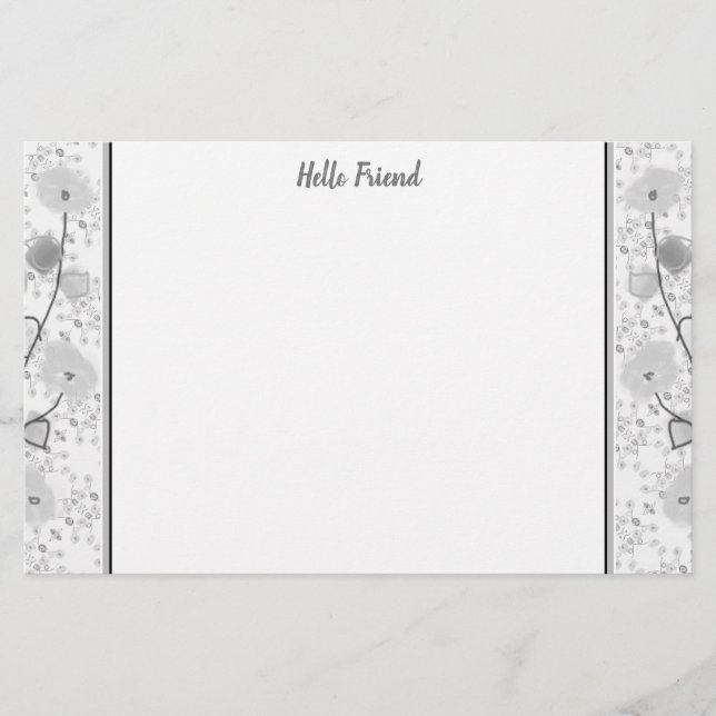 Minimalist Floral Designed Stationery (Front)