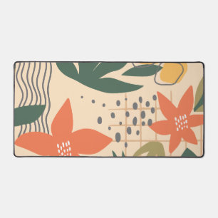 Minimalist floral desk mat
