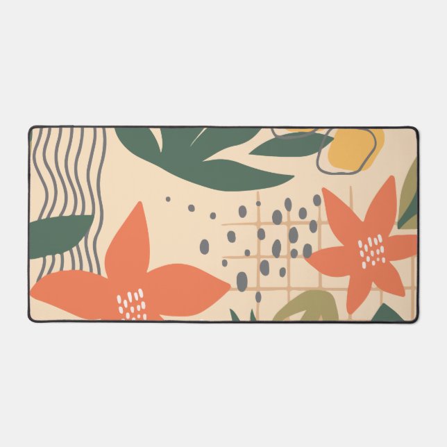 Minimalist floral  desk mat (Front)