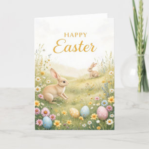 Minimalist Floral Easter Elegant Spring Holiday Card