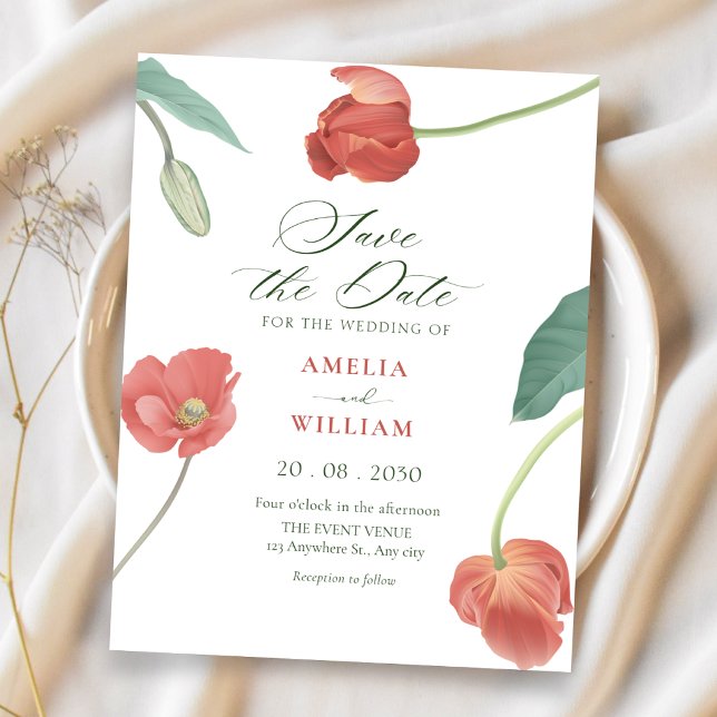 Minimalist floral elegant  save the date (Creator Uploaded)