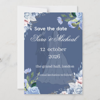 Minimalist Floral Eucalyptus Save the Date Card