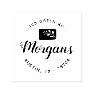 Minimalist Floral Family  Rubber Stamp