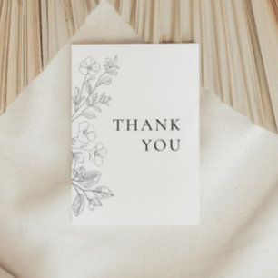 Minimalist Floral Flat Save The Date Card