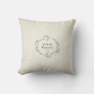 Minimalist Floral Frame custom Text Throw Pillow