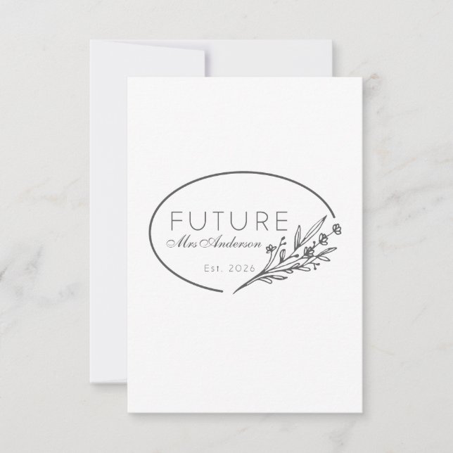 Minimalist Floral Future Mrs. Est 2026 Save  Save The Date (Front)