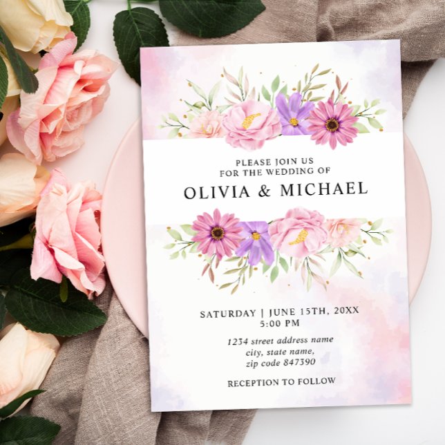 Minimalist Floral Gentle Wedding Invitation (Creator Uploaded)