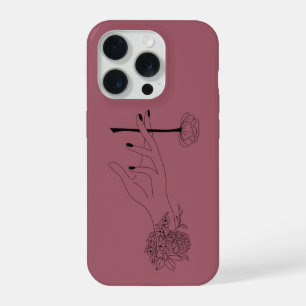 Minimalist Floral Hand Line Art Phone Case