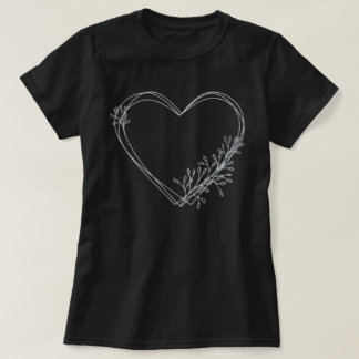 Minimalist Floral Heart T-Shirt