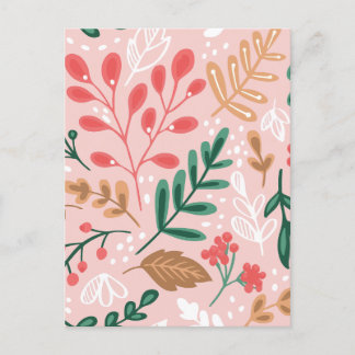 Minimalist floral holiday postcard