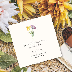 Minimalist Floral Husband wife Valentine's card