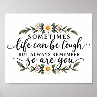 Minimalist Floral Inspirational Quote Design Poster