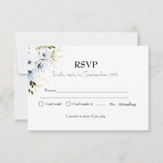 minimalist  Floral Kids Birthday Party RSVP  Card
