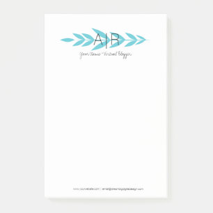 Minimalist Floral Leaf Initial Post-it Notes