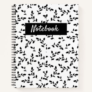 Minimalist Floral Leaf Spiral Notebook
