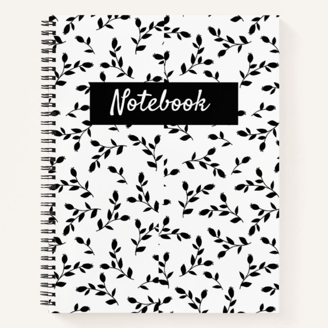 Minimalist Floral Leaf Spiral Notebook (Front)