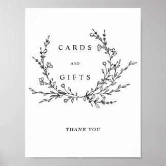 Minimalist Floral Line Art Cards & Gifts Sign