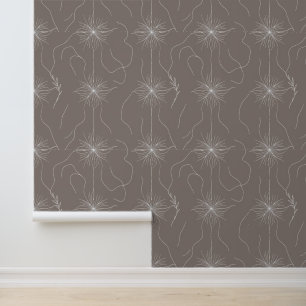 Minimalist Floral Line Art Pattern Wallpaper