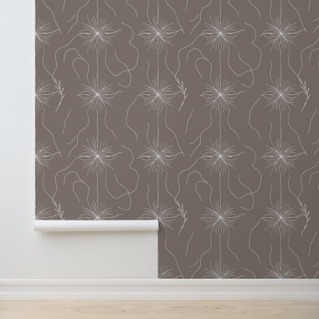 Minimalist Floral Line Art Pattern Wallpaper (Application)