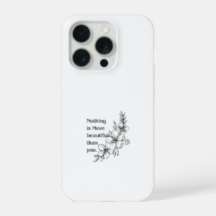 Minimalist Floral Line Art Romantic Quote Slim iPhone 15 Pro Case