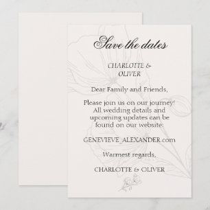 Minimalist Floral Line Art Save The Date Templates