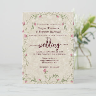 Minimalist floral pastel accent background invitation