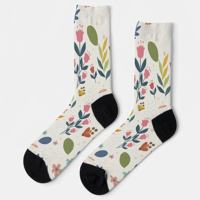 Minimalist Floral Pattern Socks (Left)