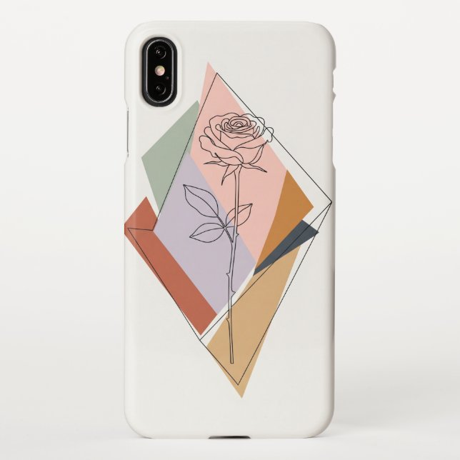 Minimalist Floral Phone Case – Stylised Rose Illus (Back)