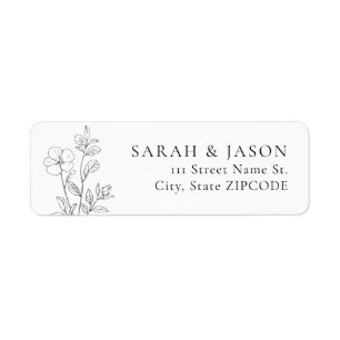 Minimalist Floral Return Address Labels