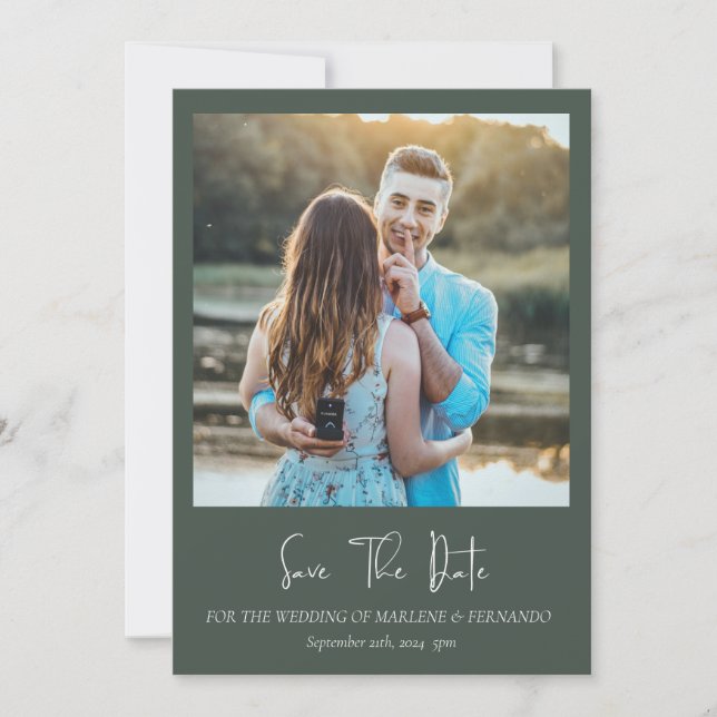 Minimalist Floral Save the Date  Invitation (Front)
