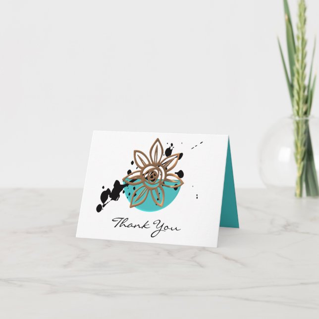 Minimalist Floral Thank You Card (Front)