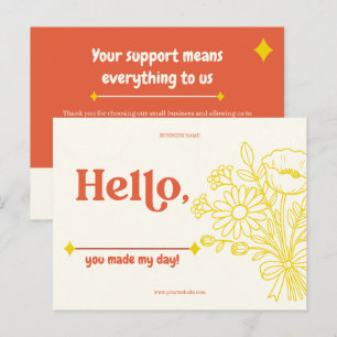 Minimalist Floral Thank You Card Small Business