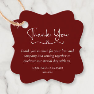 Minimalist Floral Thank You Favour Gift Tags