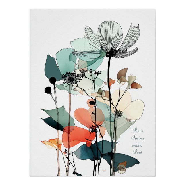 Minimalist Floral Wall Art Print 2 (Front)