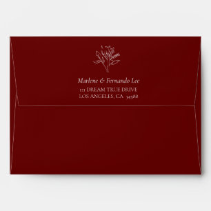 Minimalist Floral Wedding Envelope
