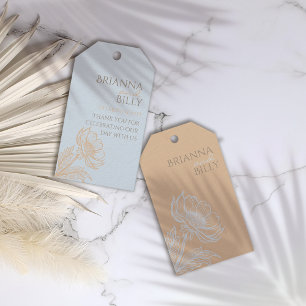 Minimalist Floral Wedding Favor Tags