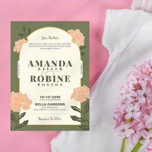 Minimalist Floral Wedding Invitation