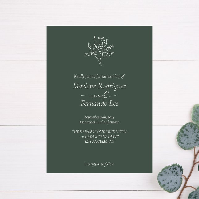 Minimalist Floral Wedding Invitation (Creator Uploaded)