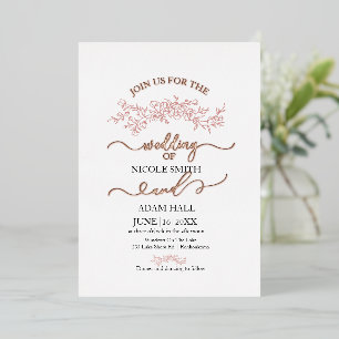 Minimalist Floral Wedding Invitation   Elegant Bot