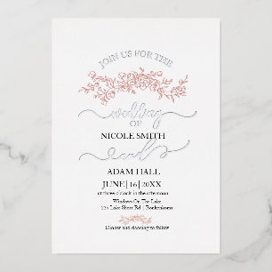 Minimalist Floral Wedding Invitation   Elegant Bot