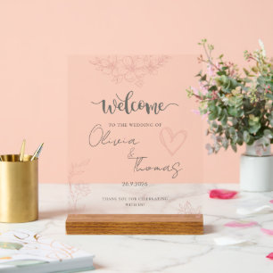 Minimalist Floral Wedding Welcome Sign Poster