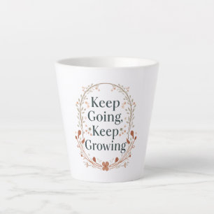 Minimalist Floral Wreath Positive Affirmation Latte Mug